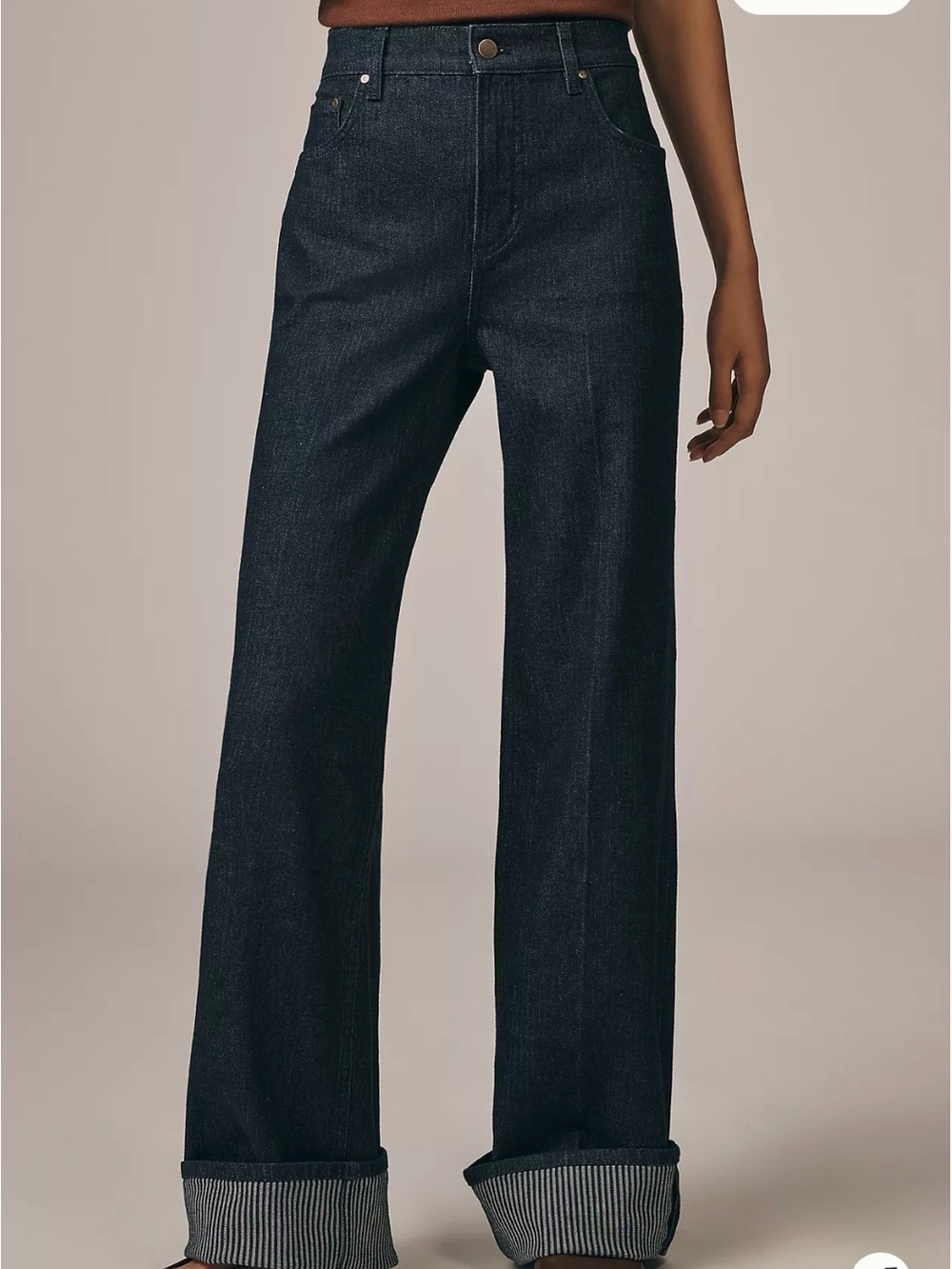 Anthropologie Pilcro High-Rise Wide-Leg Jeans in Dark Indigo - Picture 2 of 10
